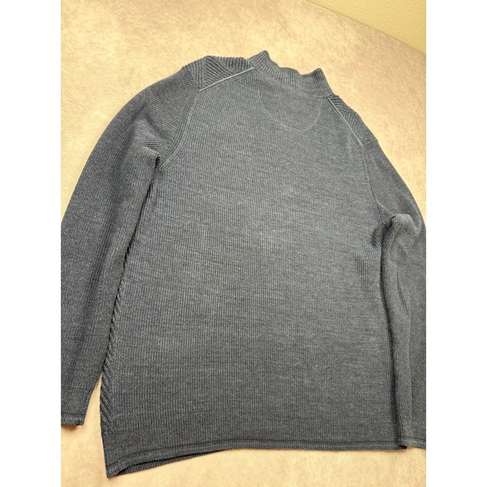Tommy Bahama Mens XL Navy Blue Pima Cotton Diamond Knit 1/4 Zip Mock Sweater